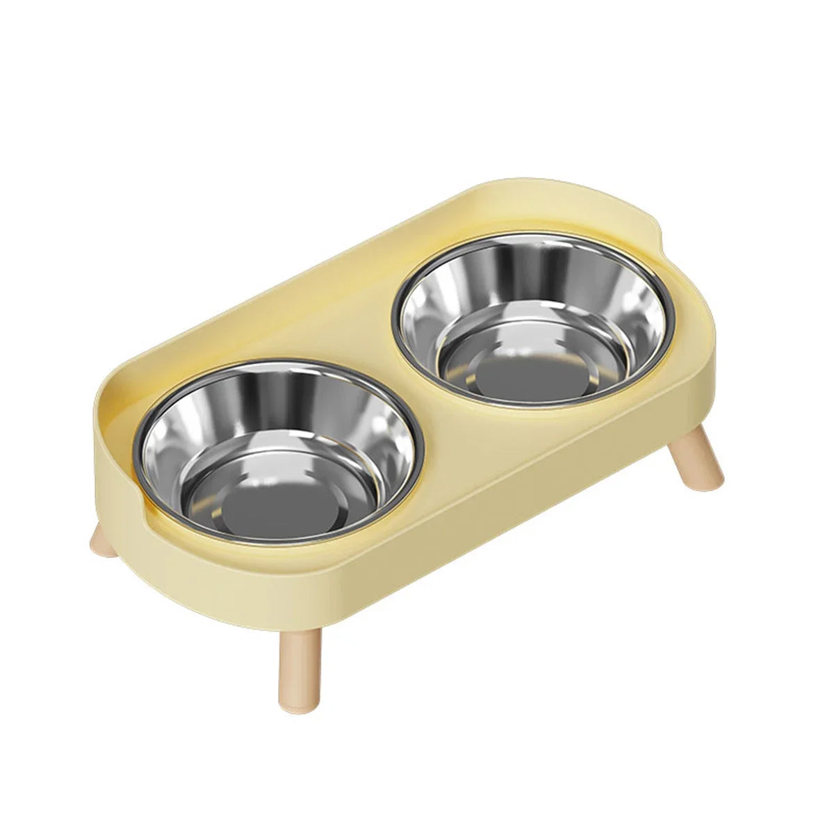 Tigela Dupla Para Pets Cães E Gatos - Aço Inoxidável/Cerâmica - FC©