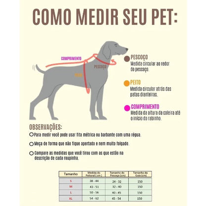 Coleira Peitoral para Cães com Guia - Seguro e Ajustável - FC©