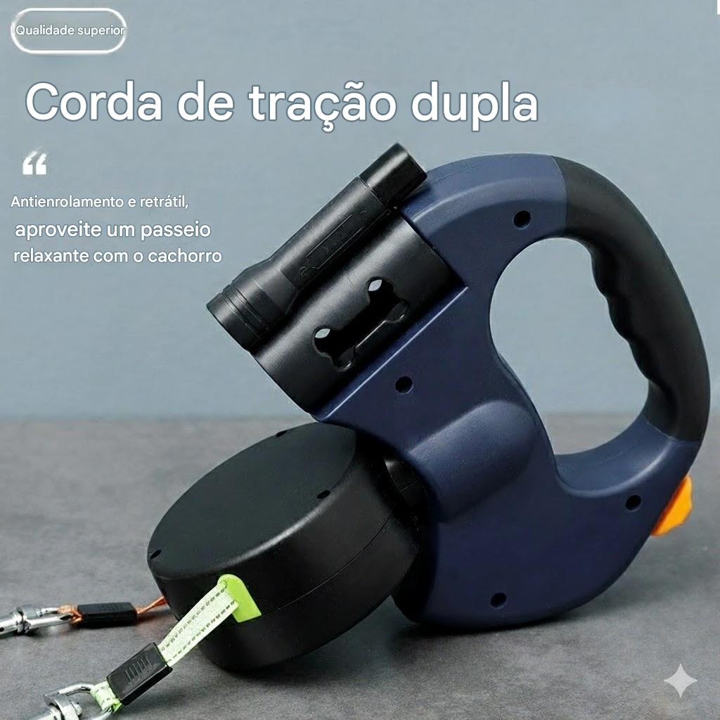 Guia Retrátil Dupla Com Luz LED Saco Para Fezes - FC©