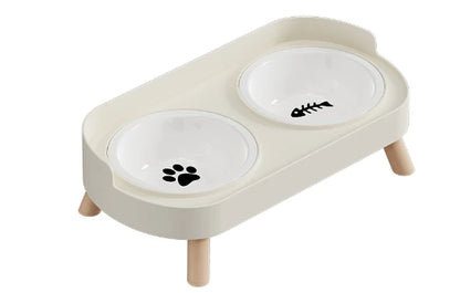 Tigela Dupla Para Pets Cães E Gatos - Aço Inoxidável/Cerâmica  -  FC©