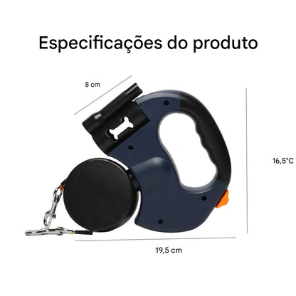 Guia Retrátil Dupla Com Luz LED Saco Para Fezes - FC©