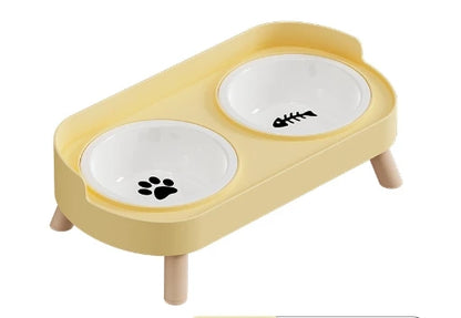 Tigela Dupla Para Pets Cães E Gatos - Aço Inoxidável/Cerâmica  -  FC©