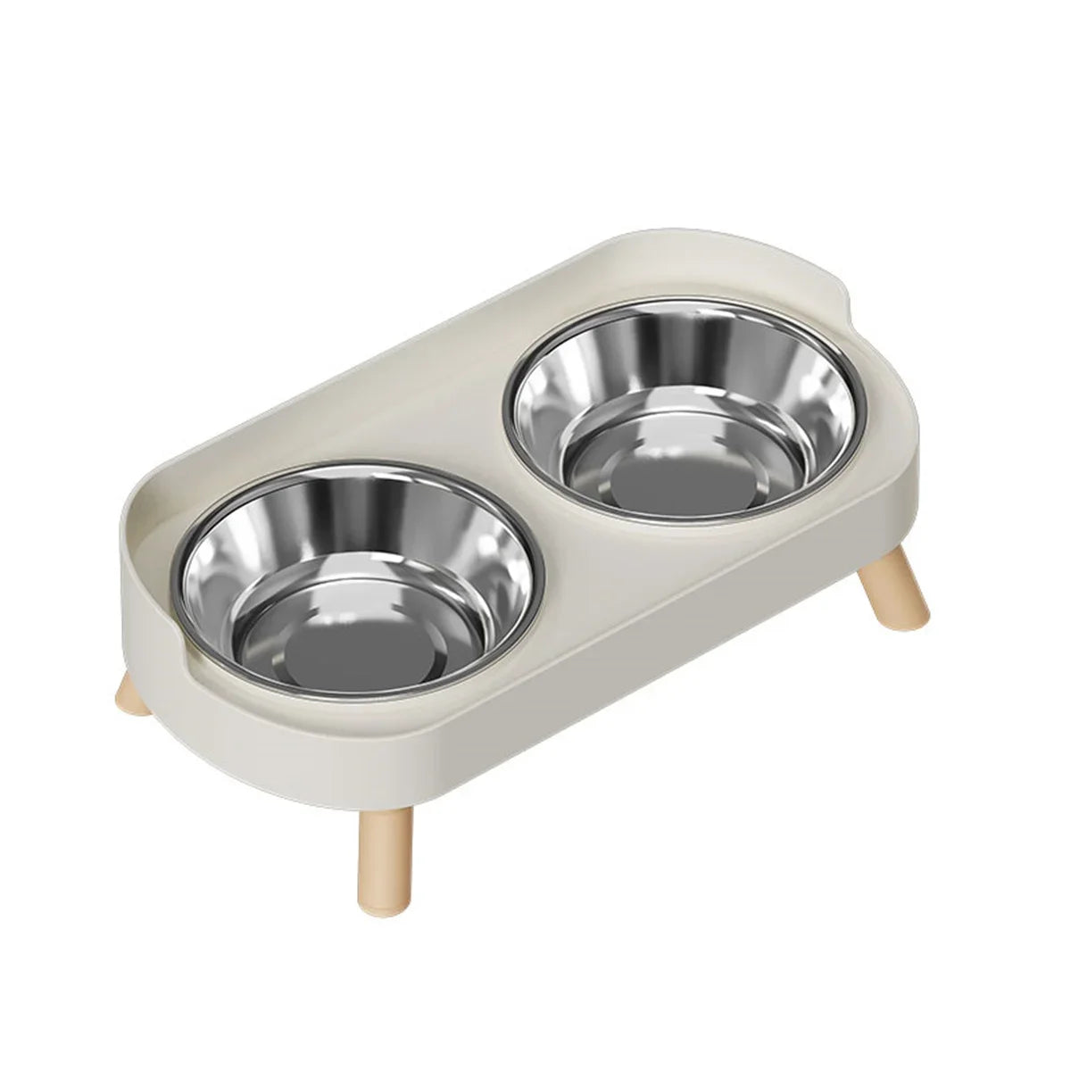 Tigela Dupla Para Pets Cães E Gatos - Aço Inoxidável/Cerâmica  -  FC©