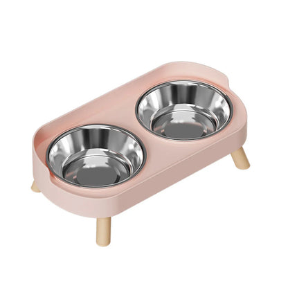 Tigela Dupla Para Pets Cães E Gatos - Aço Inoxidável/Cerâmica  -  FC©