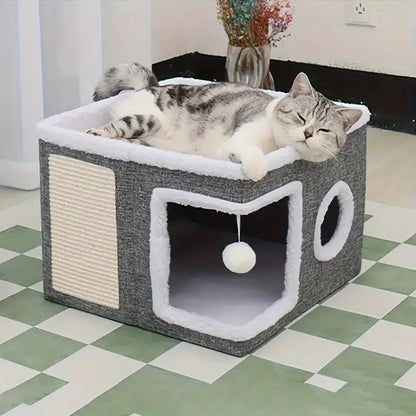 Casinha De Gato - 4 Níveis Dobrável Interna Com Arranhador - FC©