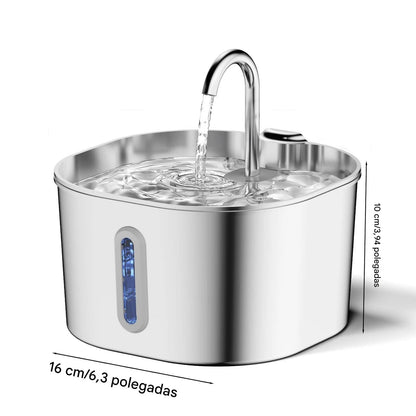 Fonte de Água Automática Inox 2.2L com Janela - FC©