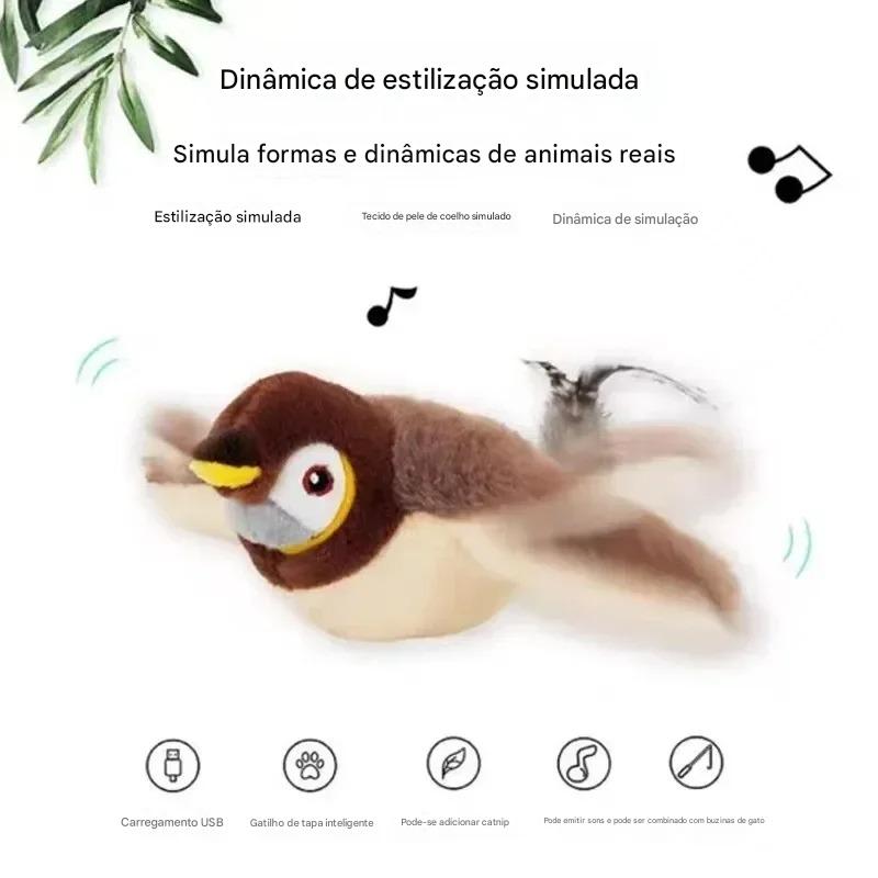 Pássaro Interativo Para Gatos USB Recarregável - FC©