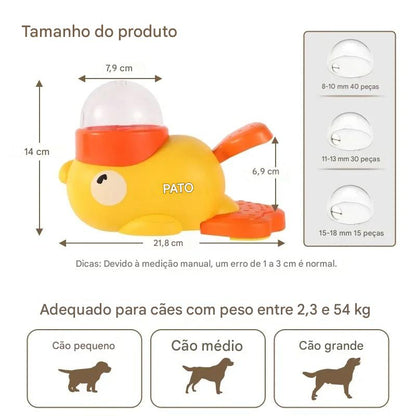 Comedouro Lento Pet - Retarda Alimentação Pato Snack - FC©